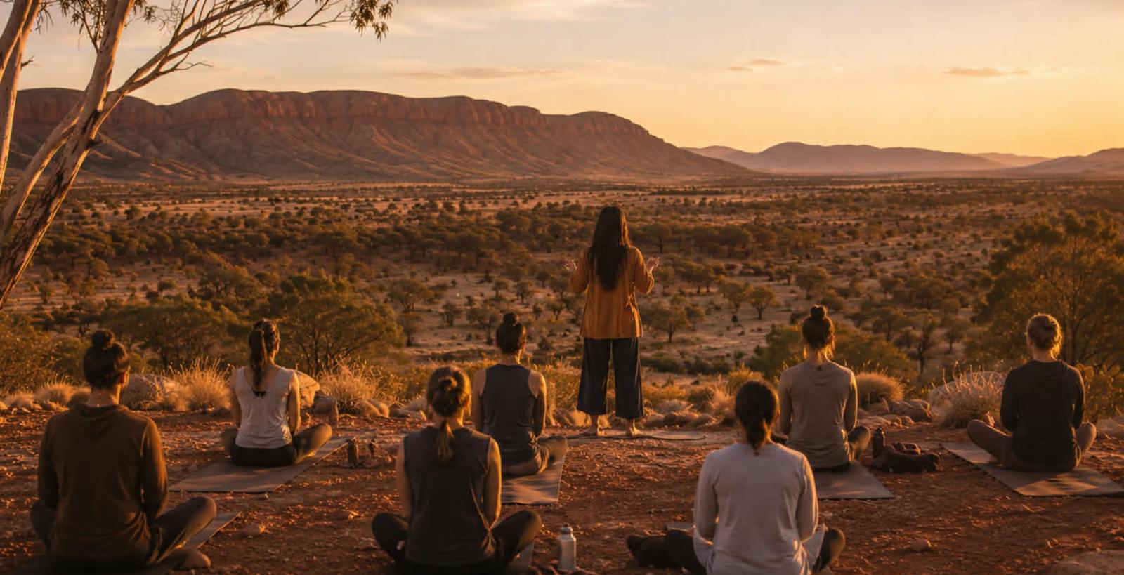Sunset yoga class